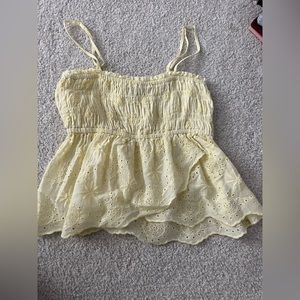 American Eagle Yellow Crop Tee